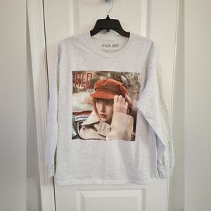 Official Taylor Swift Red (Taylor’s Version) Heather Gray Long Sleeve Tee Large